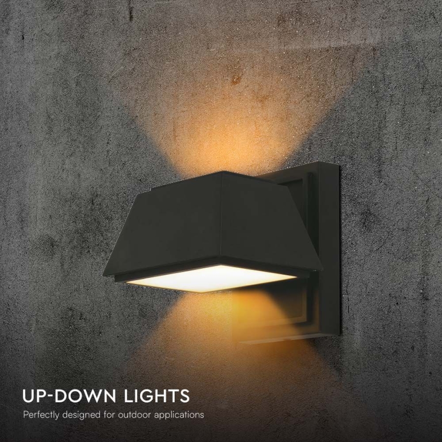 LED vägglampa för utomhusbruk LED/15W/230V IP65 3000K svart