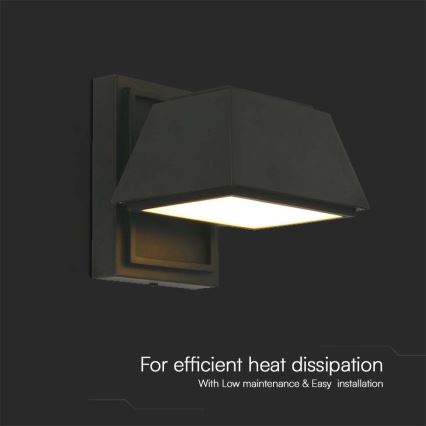 LED vägglampa för utomhusbruk LED/15W/230V IP65 3000K svart