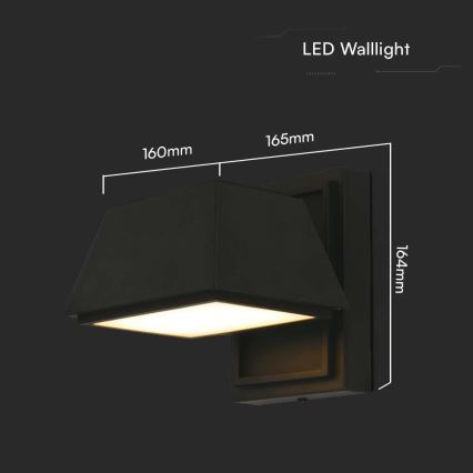 LED vägglampa för utomhusbruk LED/15W/230V IP65 3000K svart