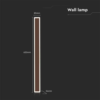 LED vägglampa för utomhusbruk LED/17W/230V 3000K IP65 brun