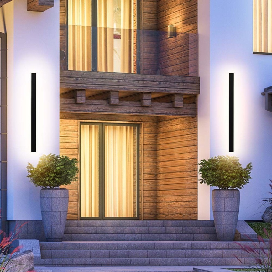 LED vägglampa för utomhusbruk LED/17W/230V 3000K IP65 svart