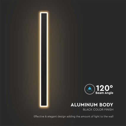 LED vägglampa för utomhusbruk LED/17W/230V 3000K IP65 svart