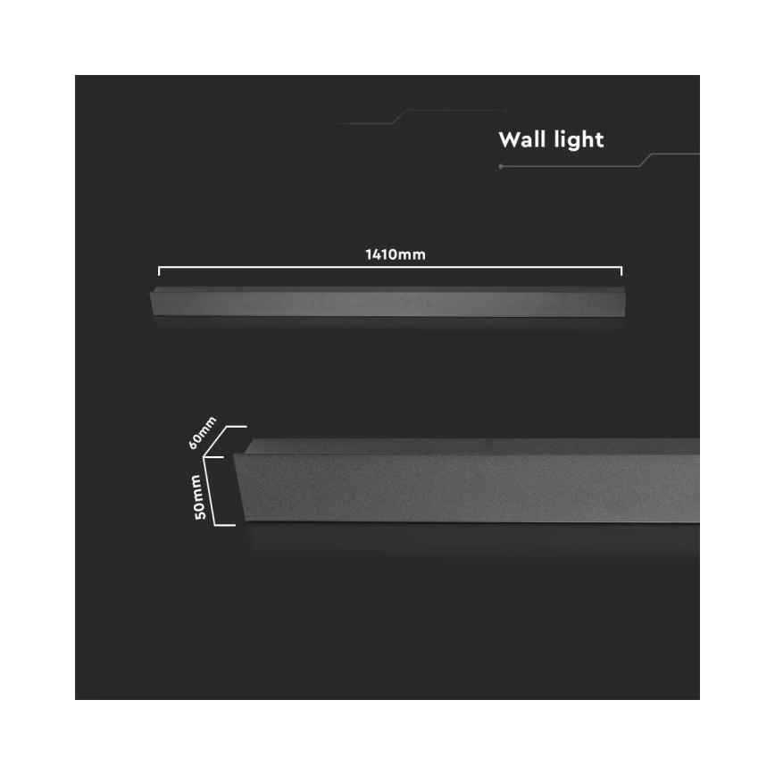 LED-vägglampa för utomhusbruk LED/23W/230V 4000K IP65 141 cm antracit