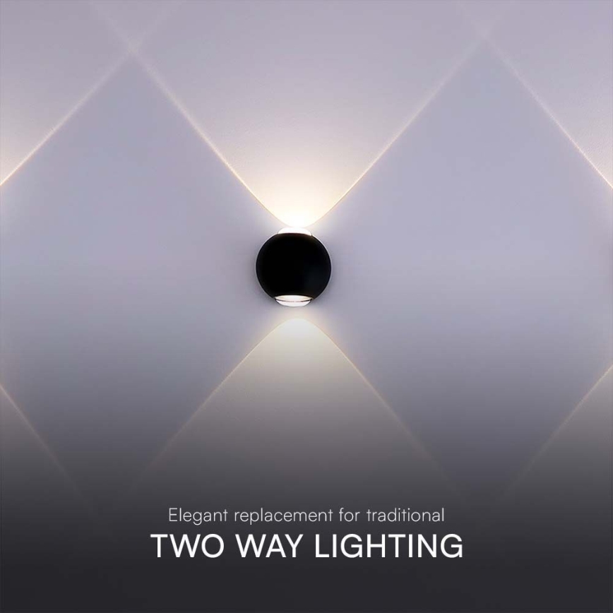 LED vägglampa för utomhusbruk LED/2W/230V 3000K IP54 svart