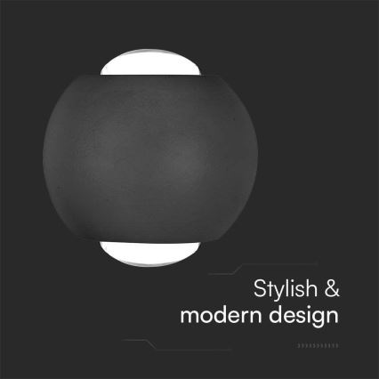 LED vägglampa för utomhusbruk LED/2W/230V 4000K IP54 svart