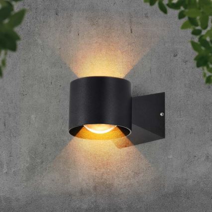 LED vägglampa för utomhusbruk LED/5W/230V 3000K IP65 svart