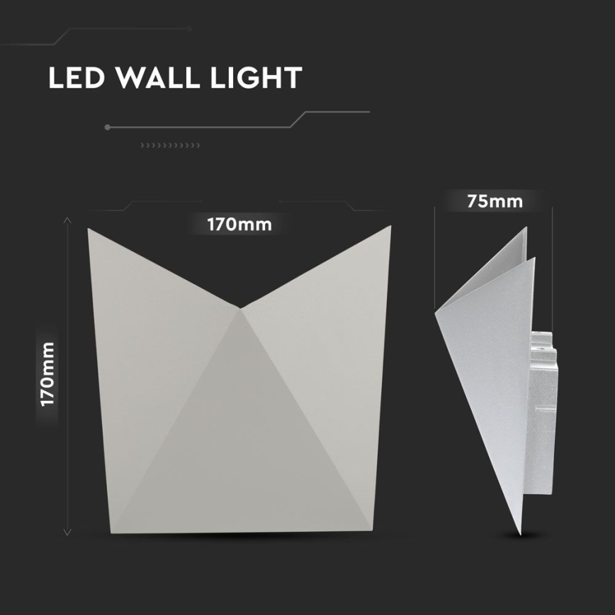 LED vägglampa för utomhusbruk LED/5W/230V 4000K IP65 grå