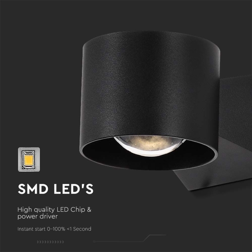 LED vägglampa för utomhusbruk LED/5W/230V 4000K IP65 svart