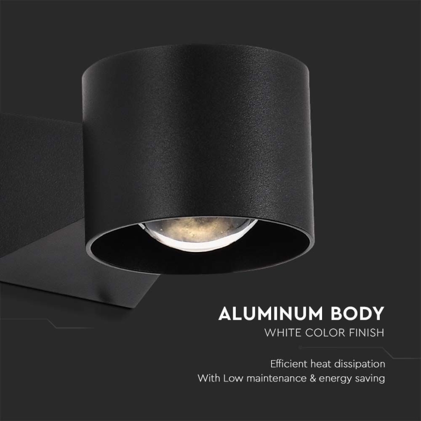 LED vägglampa för utomhusbruk LED/5W/230V 4000K IP65 svart