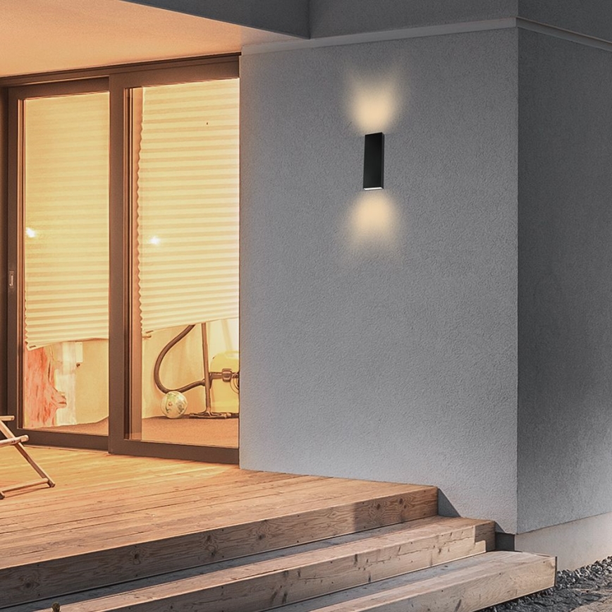 LED vägglampa för utomhusbruk LED/8W/230V 4000K IP65 svart