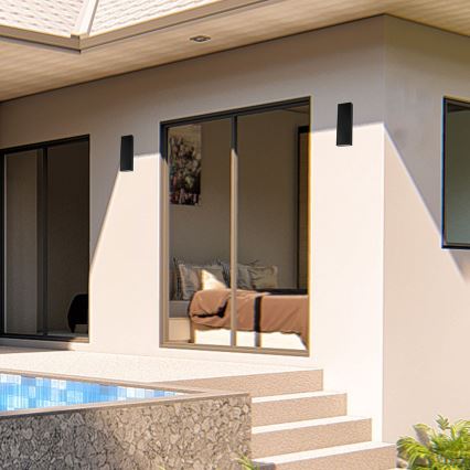 LED vägglampa för utomhusbruk LED/8W/230V 4000K IP65 svart