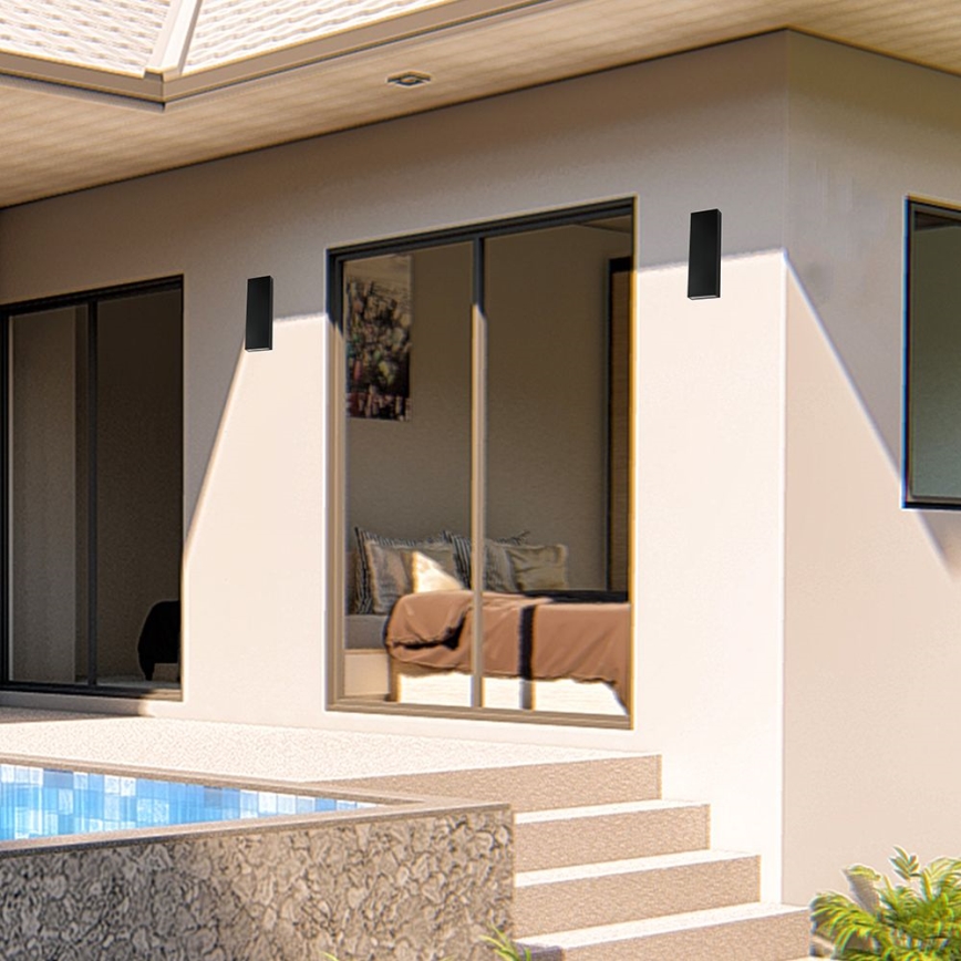 LED vägglampa för utomhusbruk LED/8W/230V 4000K IP65 svart