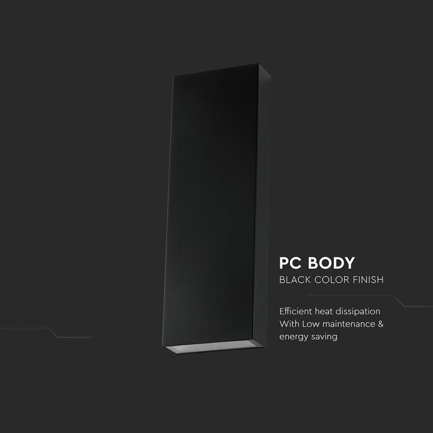 LED vägglampa för utomhusbruk LED/8W/230V 4000K IP65 svart