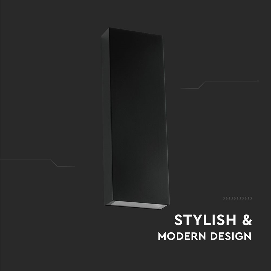 LED vägglampa för utomhusbruk LED/8W/230V 4000K IP65 svart