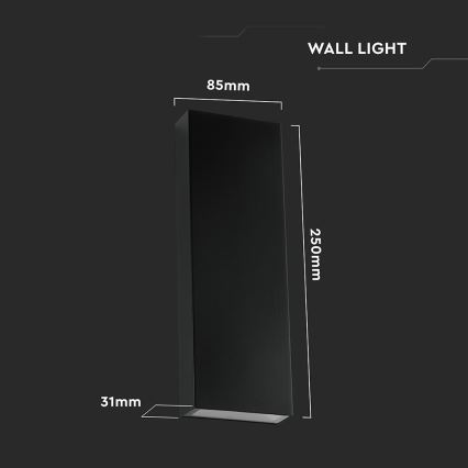 LED vägglampa för utomhusbruk LED/8W/230V 4000K IP65 svart