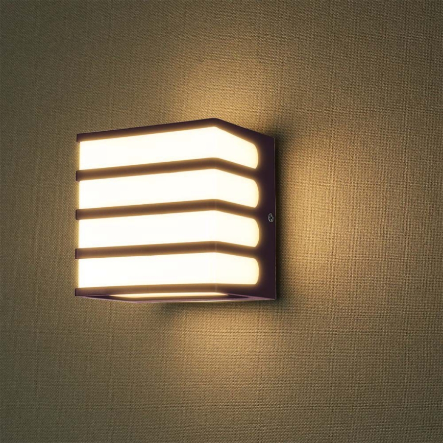 LED vägglampa för utomhusbruk LED/8W/230V IP65 4000K brun
