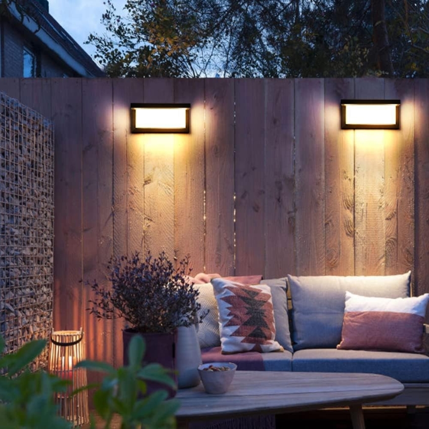 LED vägglampa för utomhusbruk NEELY 1xE27/9W/230V 3000K IP54 svart