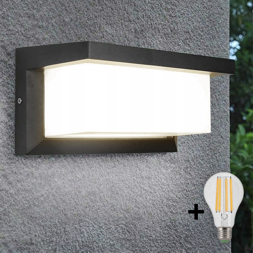 LED vägglampa för utomhusbruk NEELY 1xE27/9W/230V 4000K IP54 antracit