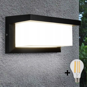 LED vägglampa för utomhusbruk NEELY 1xE27/9W/230V 4000K IP54 svart