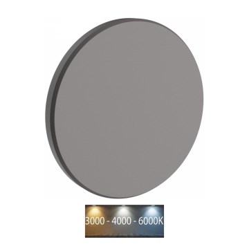 LED vägglampa för utomhusbruk PIATTA LED/12W/230V 3000/4000/6000K diameter 18 cm IP44 grå