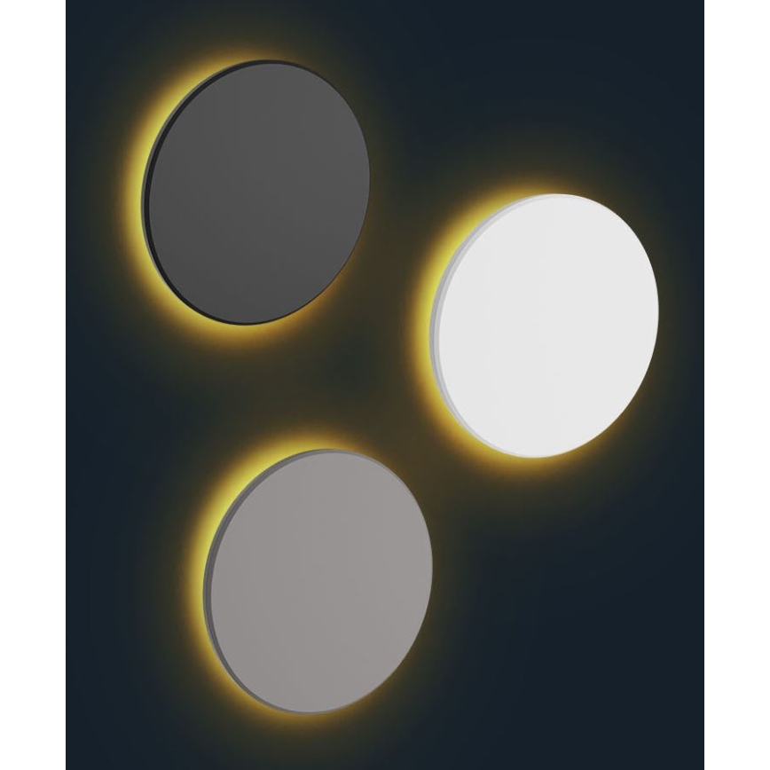 LED vägglampa för utomhusbruk PIATTA LED/12W/230V 3000/4000/6000K diameter 18 cm IP44 svart