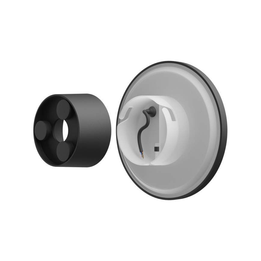 LED vägglampa för utomhusbruk PIATTA LED/12W/230V 3000/4000/6000K diameter 18 cm IP44 svart