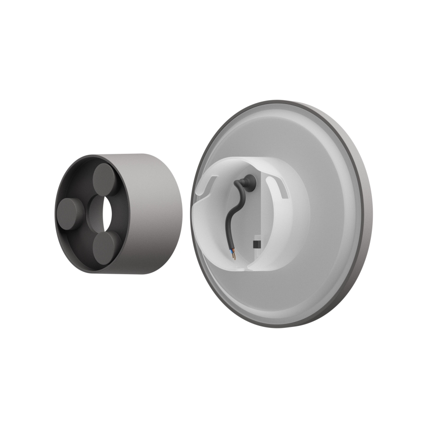 LED vägglampa för utomhusbruk PIATTA LED/18W/230V 3000/4000/6000K diameter 25 cm IP44 grå