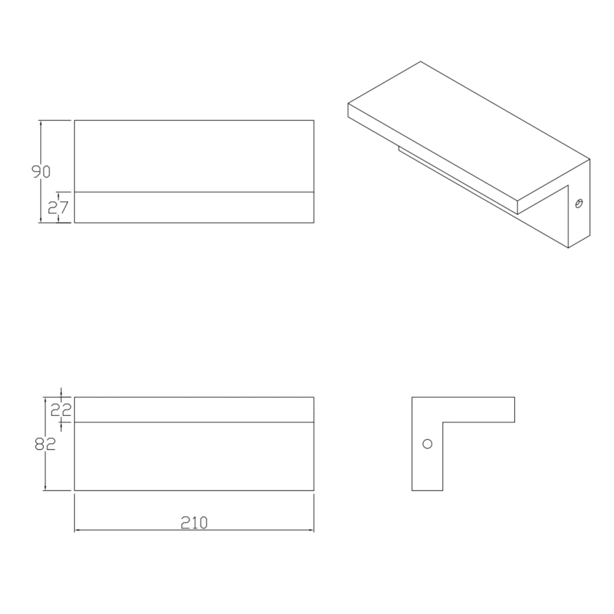 LED vägglampa för utomhusbruk TESA LED/10W/230V IP54 svart