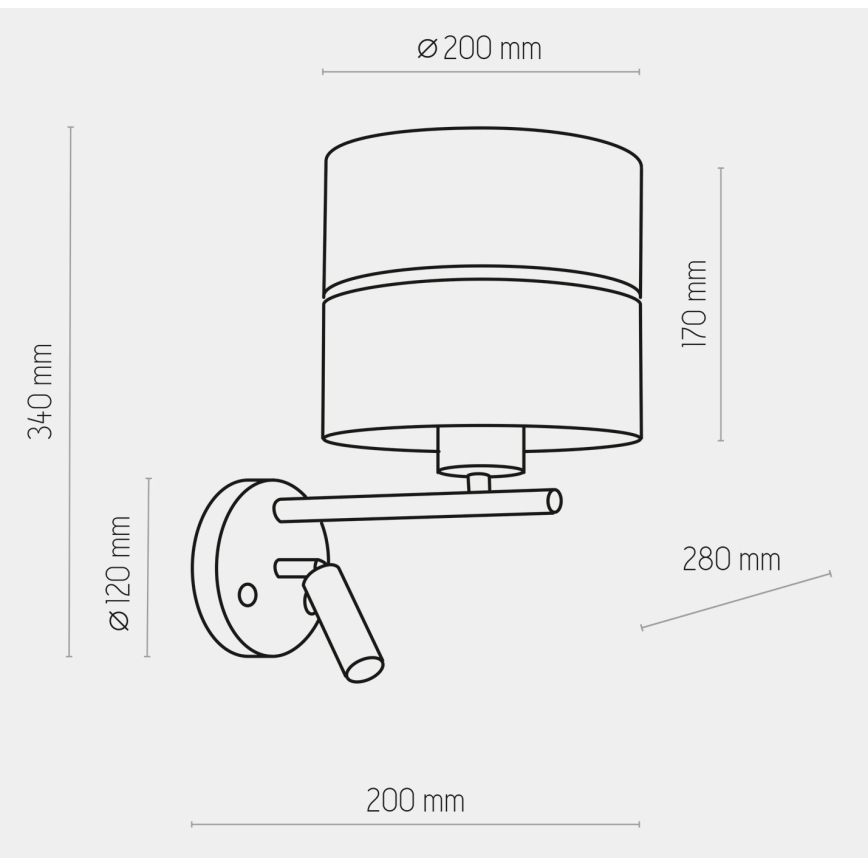 LED Vägglampa HILTON 1xE27/15W/230V + LED/3W/230V vit/krom