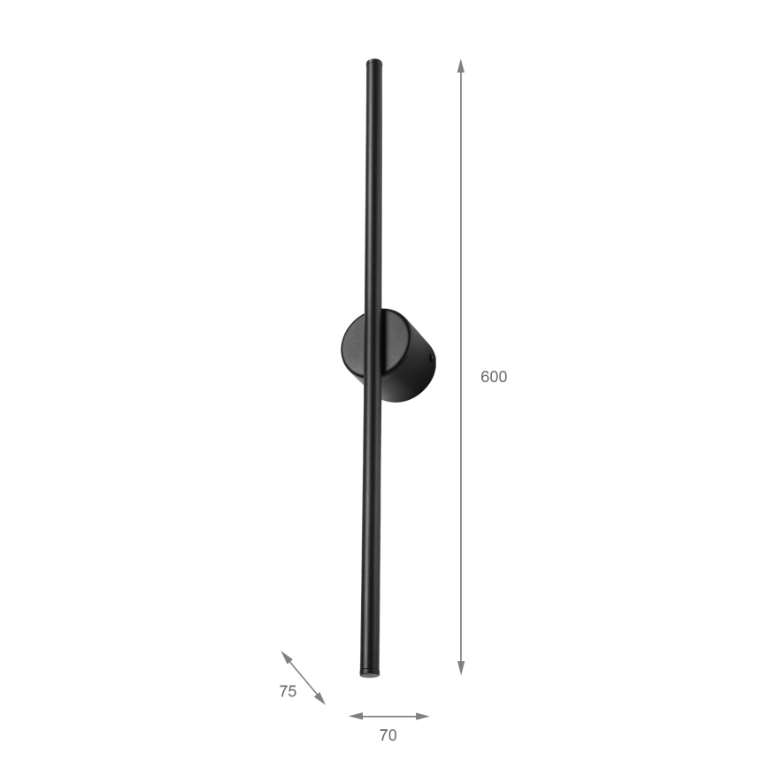 LED vägglampa LANA LED/7W/230V 4000K svart