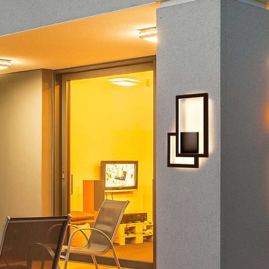 LED Vägglampa LED/20W/230V 3000K brun