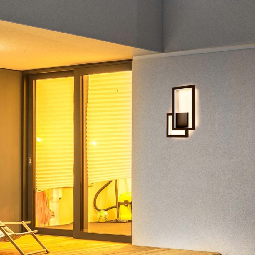 LED Vägglampa LED/20W/230V 3000K brun