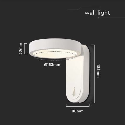 LED Vägglampa LED/5W/230V 3000K/4000K vit