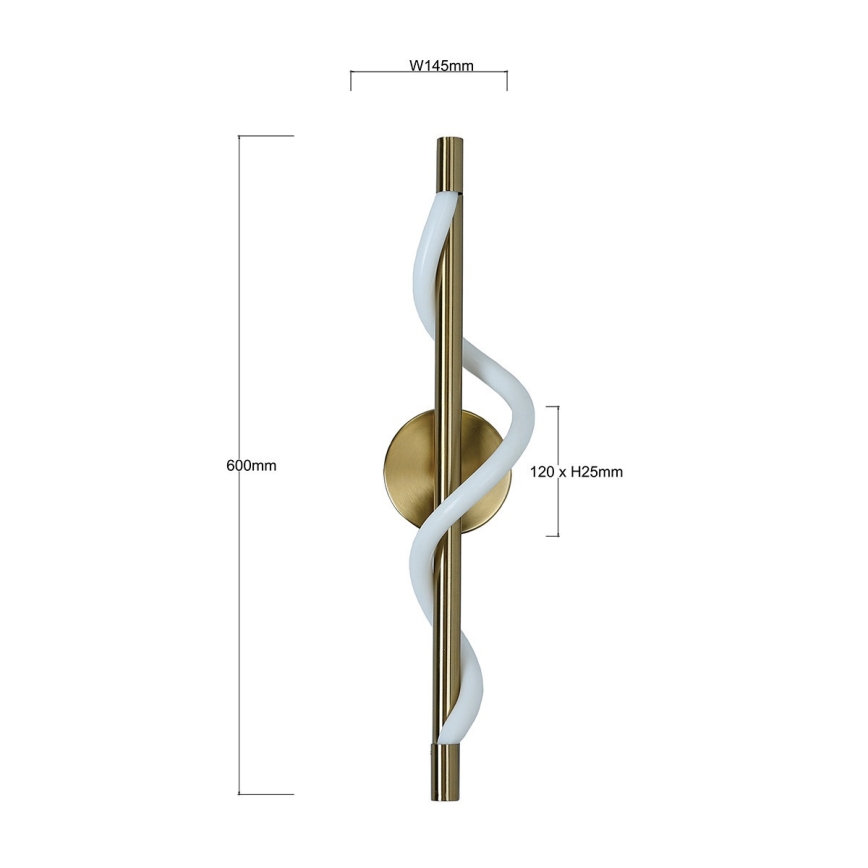 LED-vägglampa MELECA LED/12W/230V 3000/4000/6000K guld