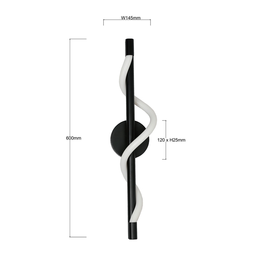 LED-vägglampa MELECA LED/12W/230V 3000/4000/6000K svart