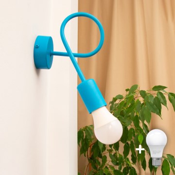 LED-vägglampa OXFORD 1xE27/15W/230V blå