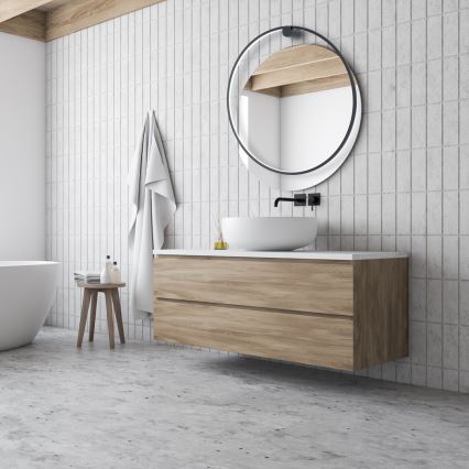 LED vägglampa SATURNO LED/46W/230V Ø 80 cm IP44 svart