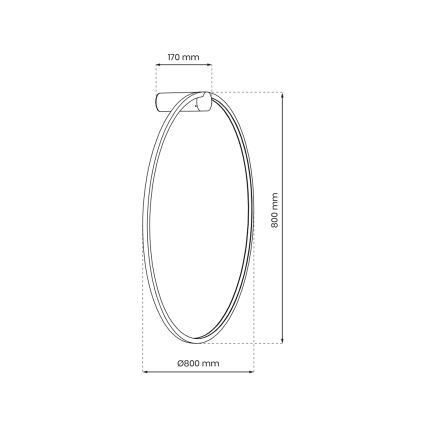 LED Vägglampa SATURNO LED/46W/230V Ø 80 cm IP44 guld