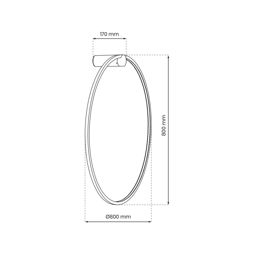 LED Vägglampa SATURNO LED/46W/230V Ø 80 cm IP44 guld