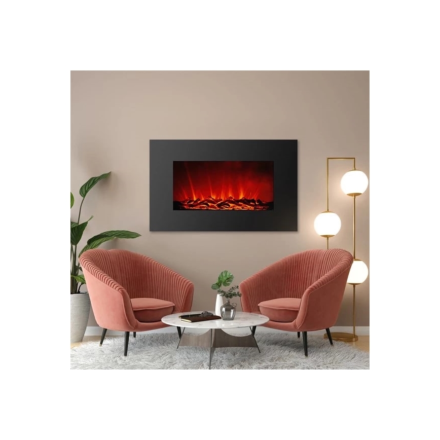 LED Väggmonterad elektrisk kamin med värme LED/2000W/230V 56x88 cm