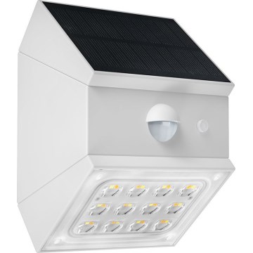 LED väggmonterad solcellslampa med sensor LED/2,5W/3,7V 3000/4000/6000K IP65 1200 mAh vit