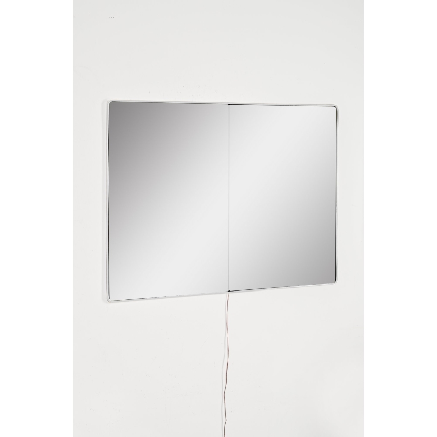 LED Väggspegel med belysning RECTANGULAR 80x60 cm vit