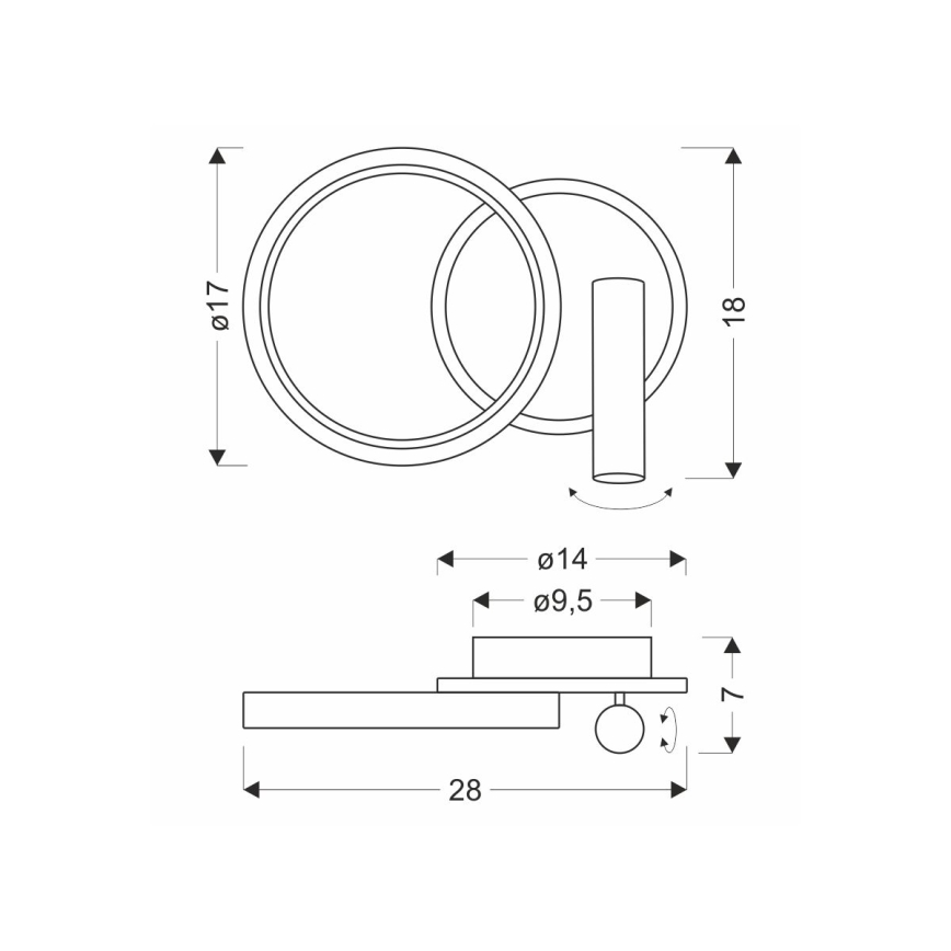 LED väggspot MONET LED/15W/230V guld