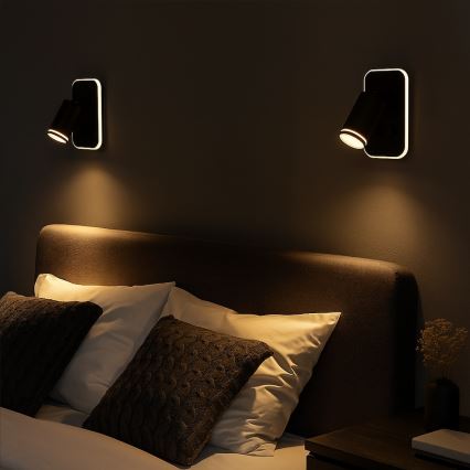 LED väggspot PIPE 1xGU10/10W/230V + LED/6W svart