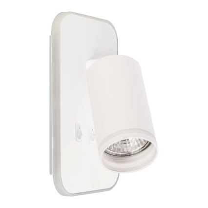 LED väggspot PIPE 1xGU10/10W/230V + LED/6W vit