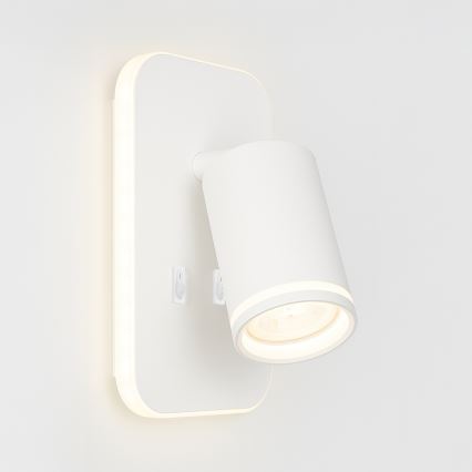 LED väggspot PIPE 1xGU10/10W/230V + LED/6W vit