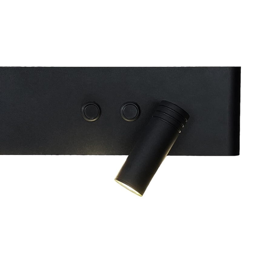 LED väggspot RESORT LED/10W/230V + LED/3W, svart, högerutförande