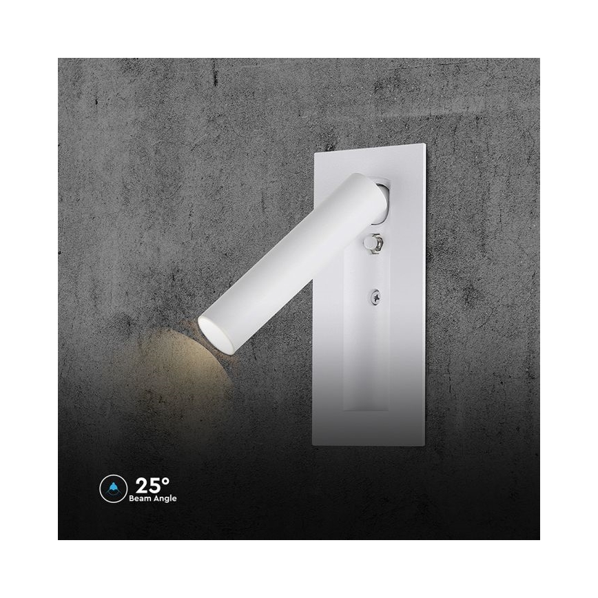 LED-väggspotlight 2W/230V 3000K vit