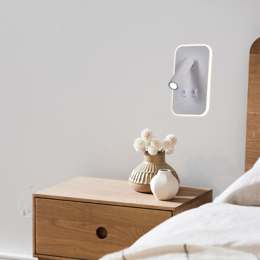 LED väggspotlight IRIS LED/14W/230V 3000K vit