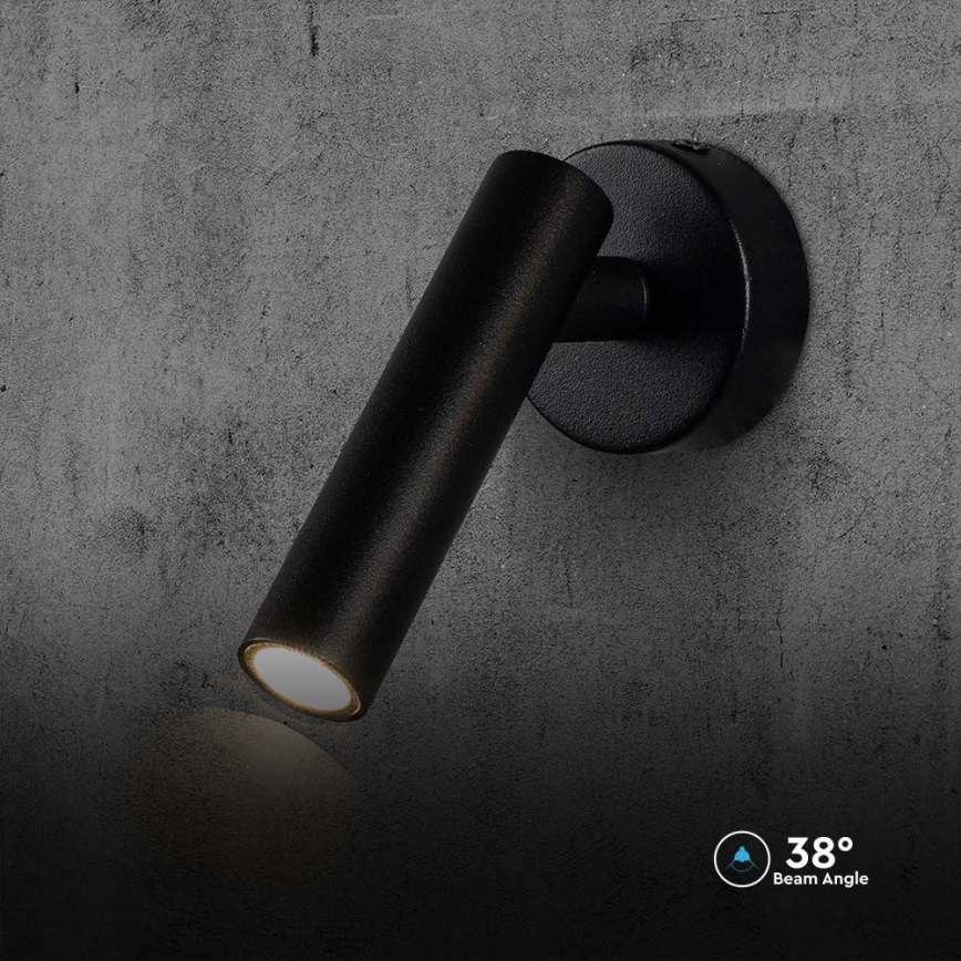 LED väggspotlight LED/2W/230V 3000K svart